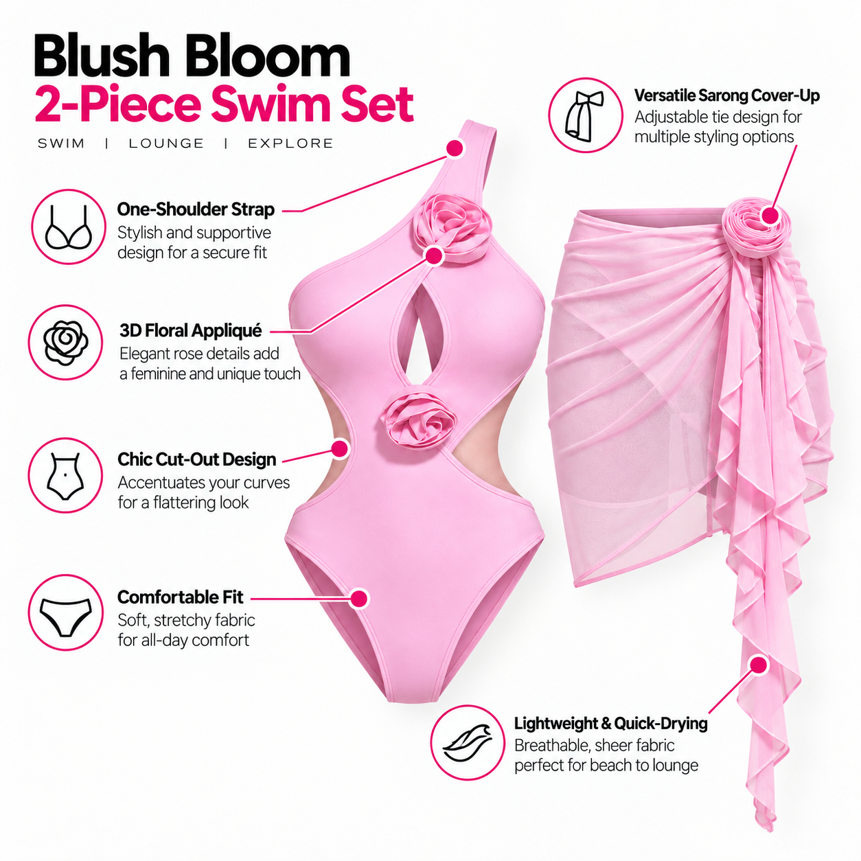 Santorini Sculpt Monokini With Sheer Skirt Set