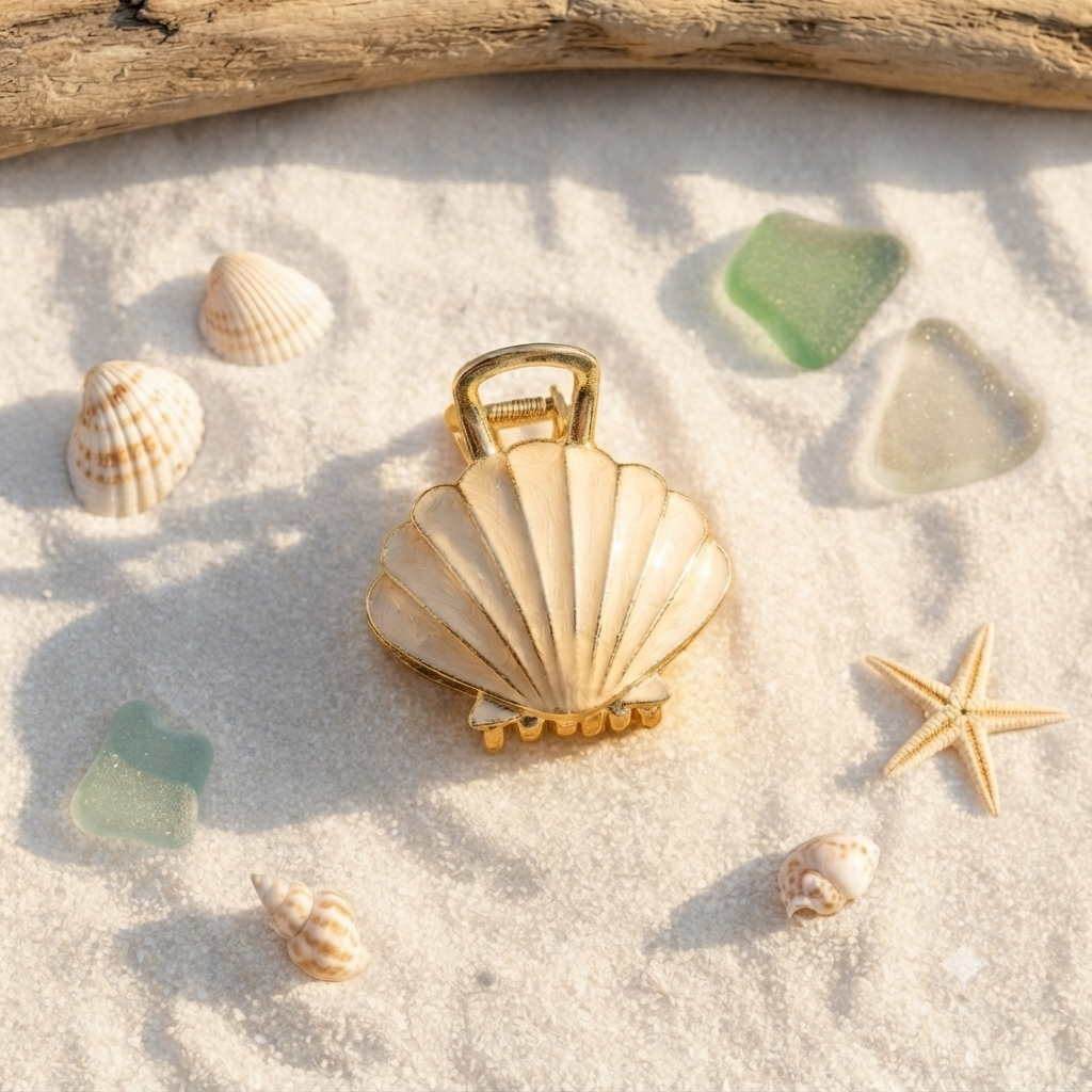 Enamel Shell Metallic Claw Clips