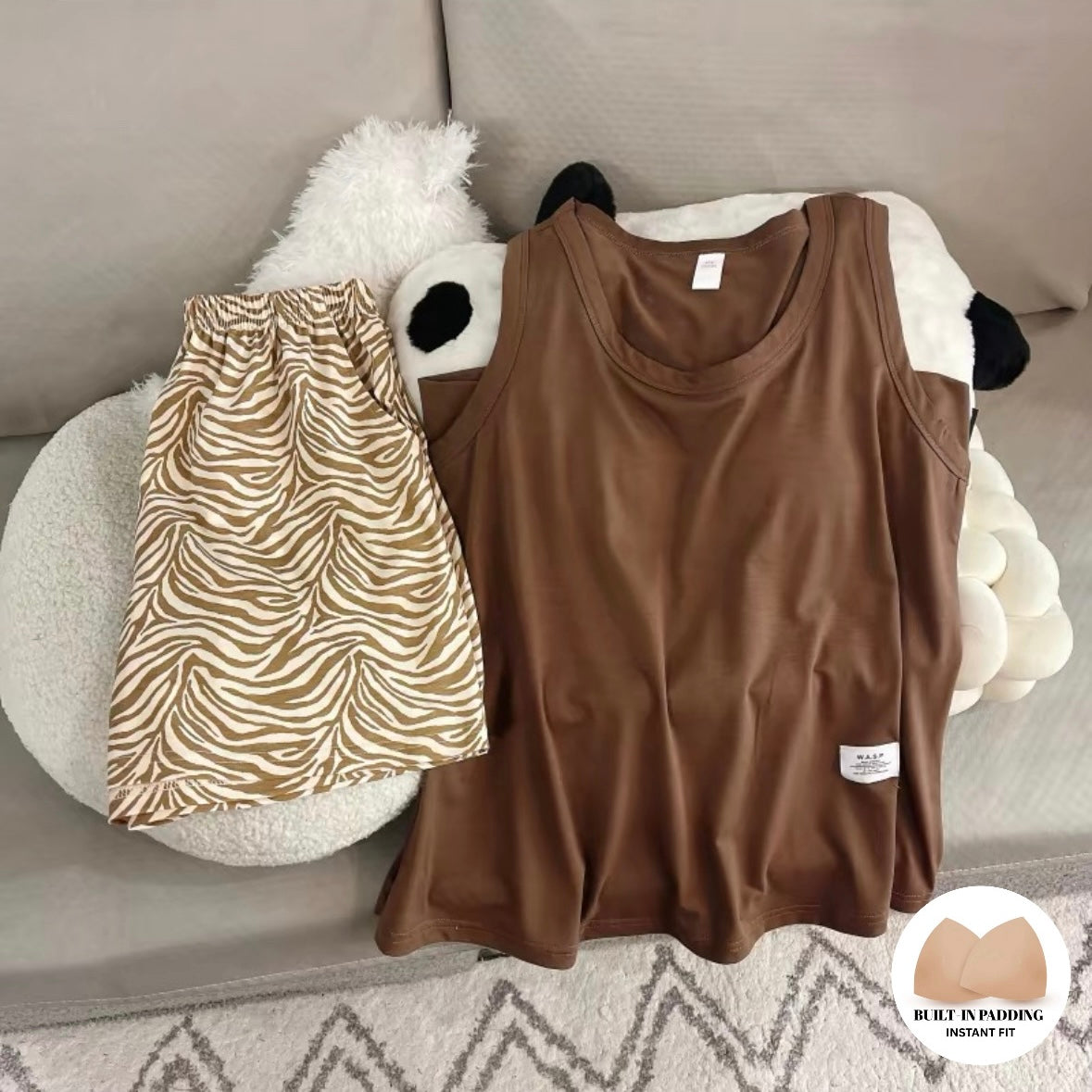 Espresso Ease Padded Nightsuit Set