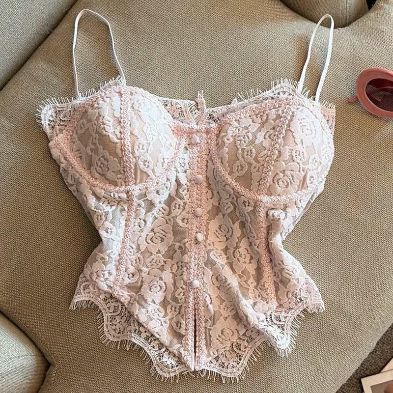 Bella Lace Built-in Bra Bustier Top