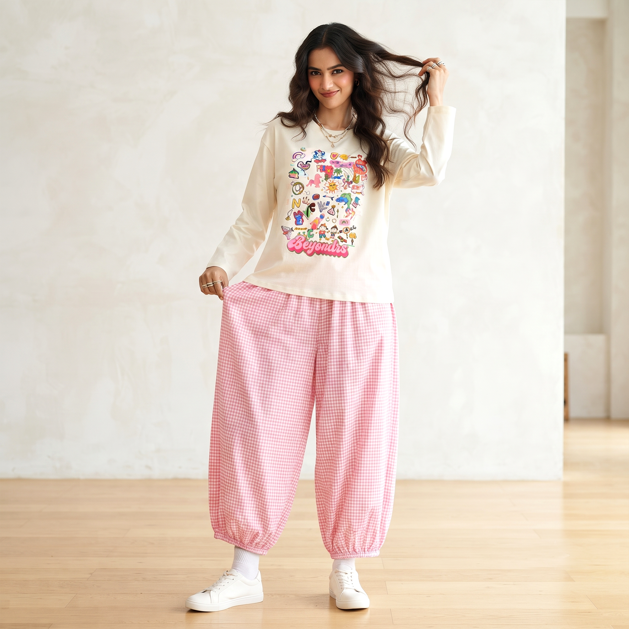 Sweet Checks Padded Nightsuit Set