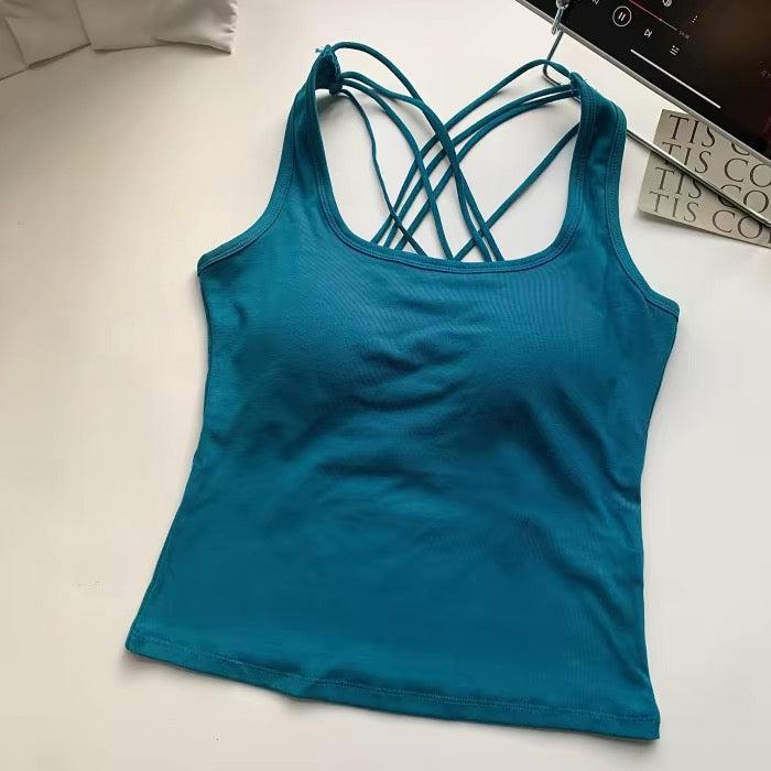 Infinity Strap Built-In Bra Tank Top