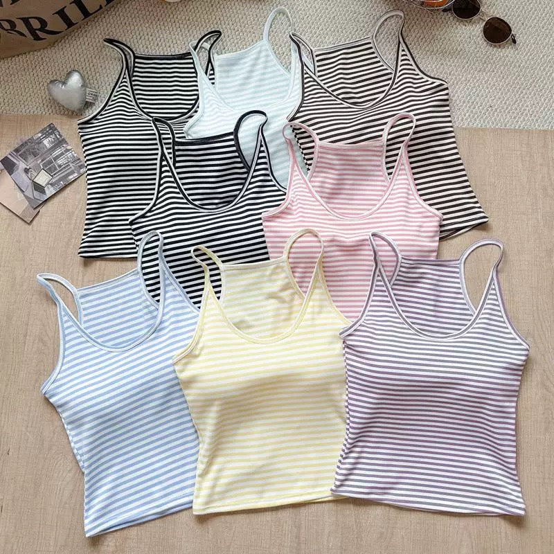 Classic Striped Built-in Bra Top
