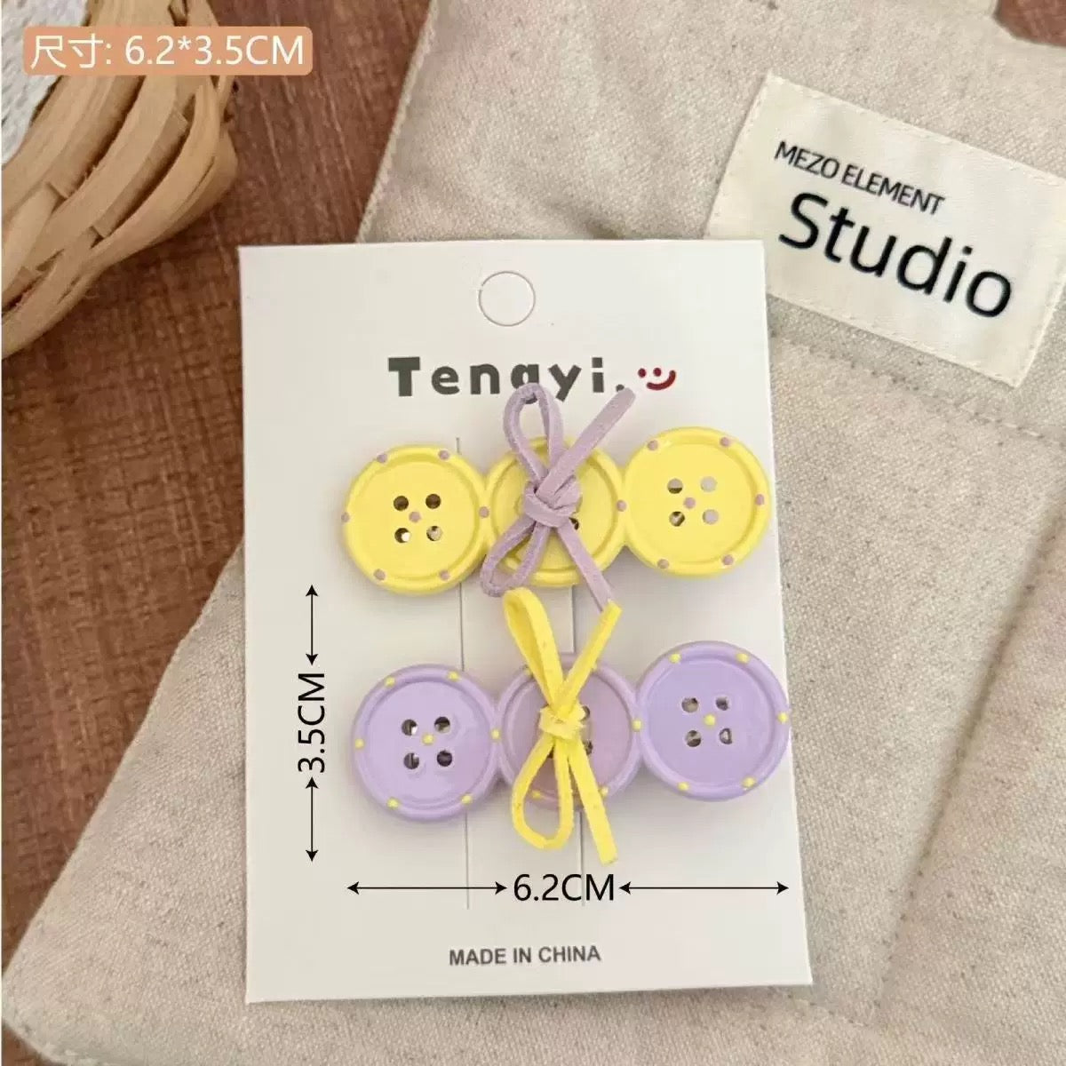 Button Babe Hair Clip - Set Of 3