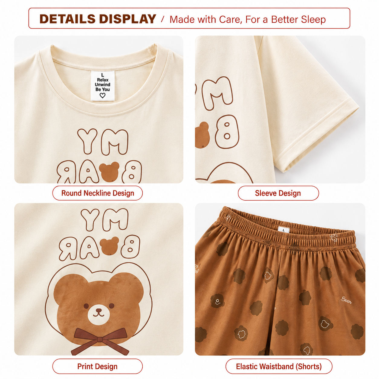 Cinnamon Bear Padded Nightsuit Set