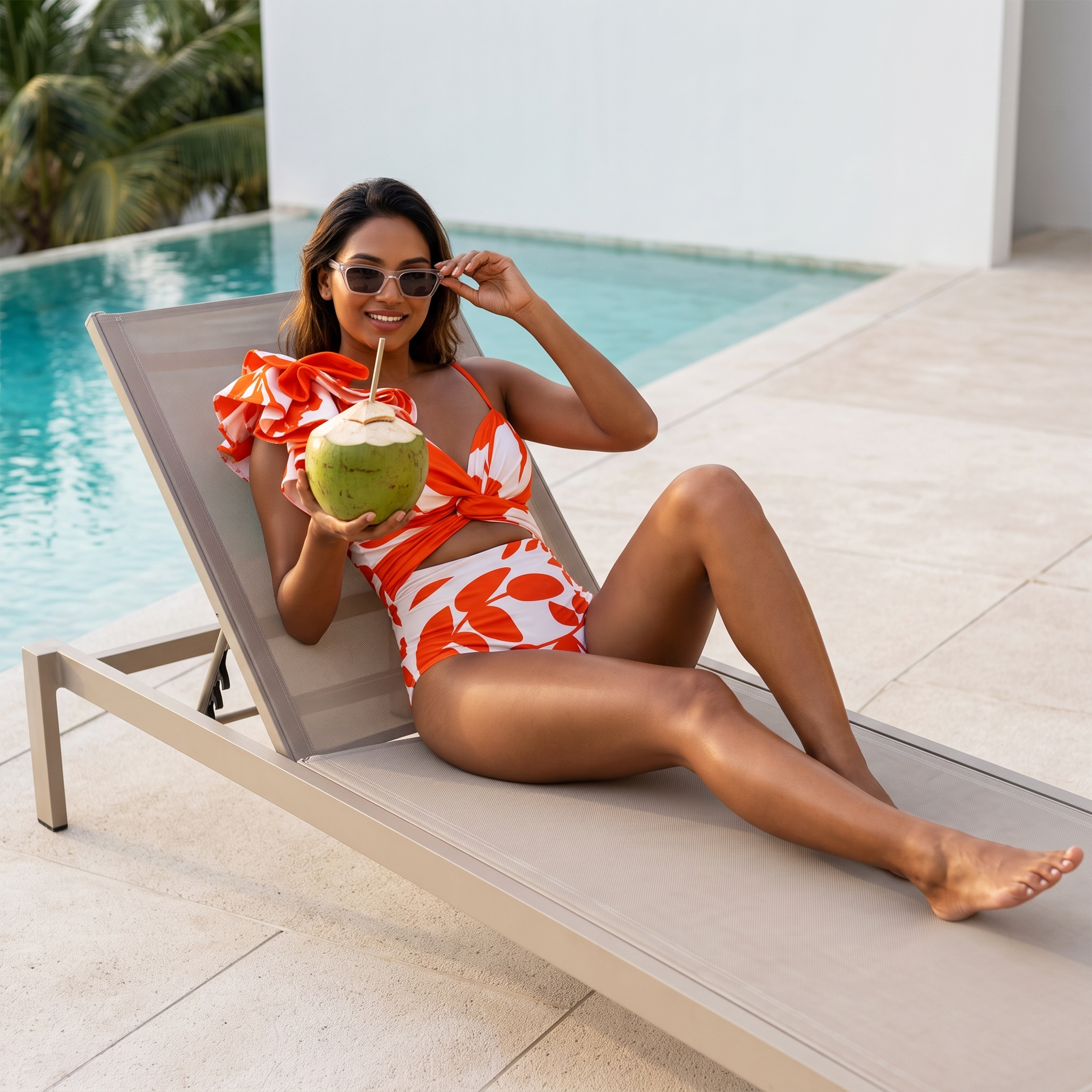 Tropical Bloom Monokini and Maxi Skirt Set