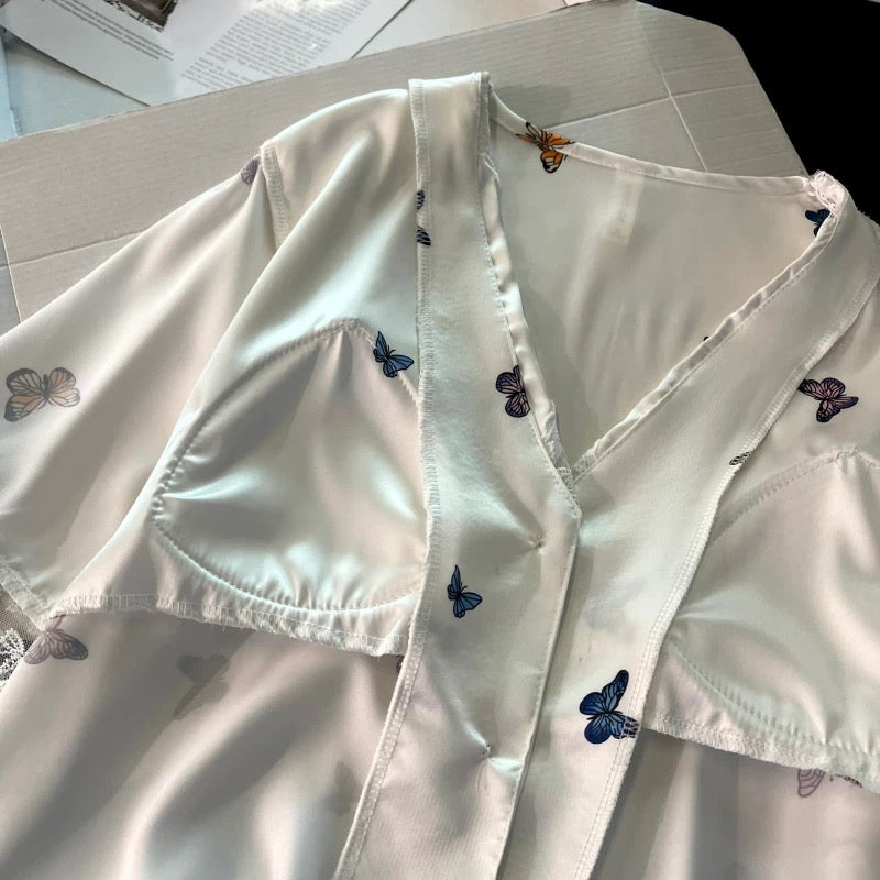 Butterfly Bliss padded Nightsuit- 3pc Set