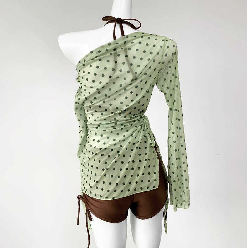Pistachio Polka 3Pc Swimsuit Set