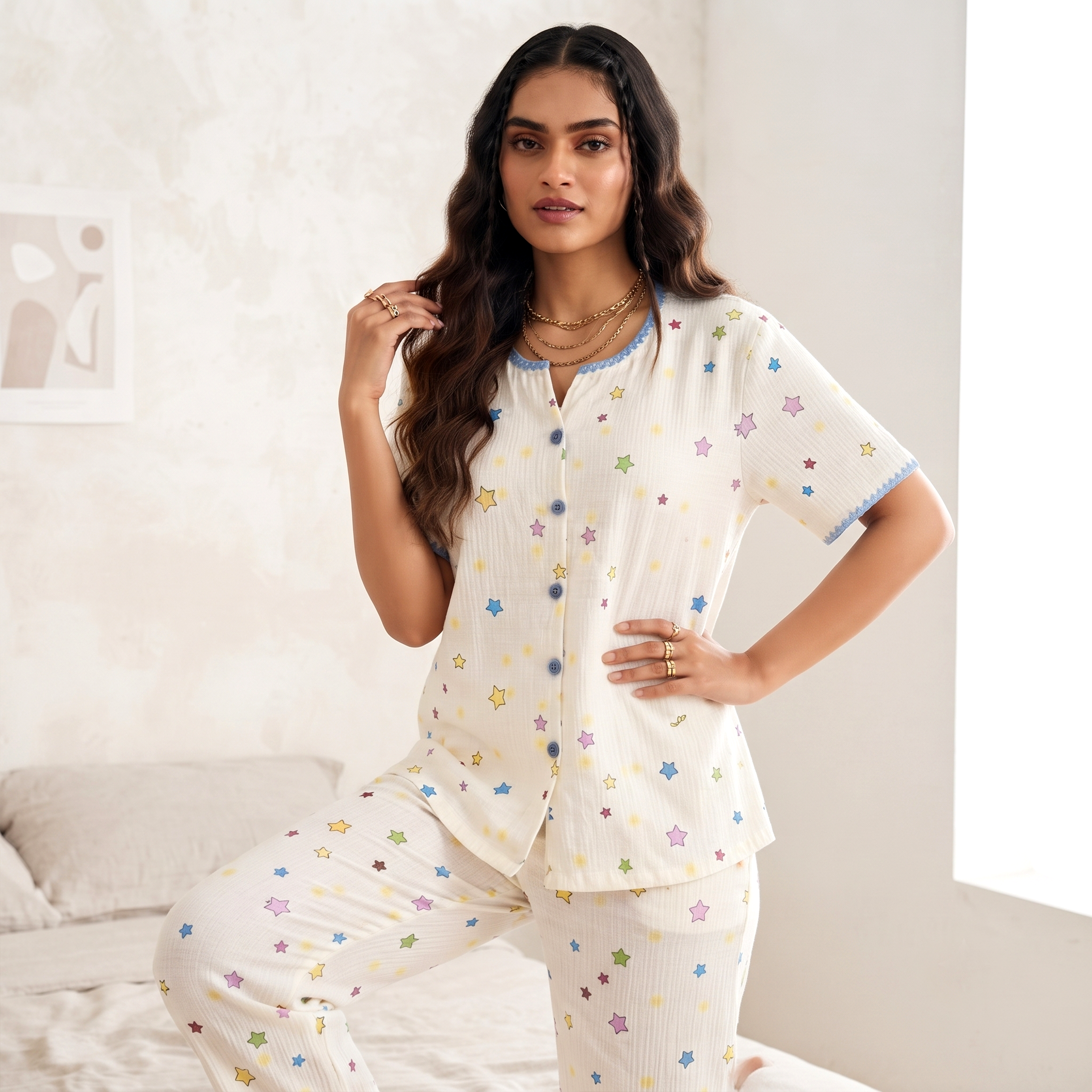 Starlit Slumber Padded Nightsuit - 3pc Set