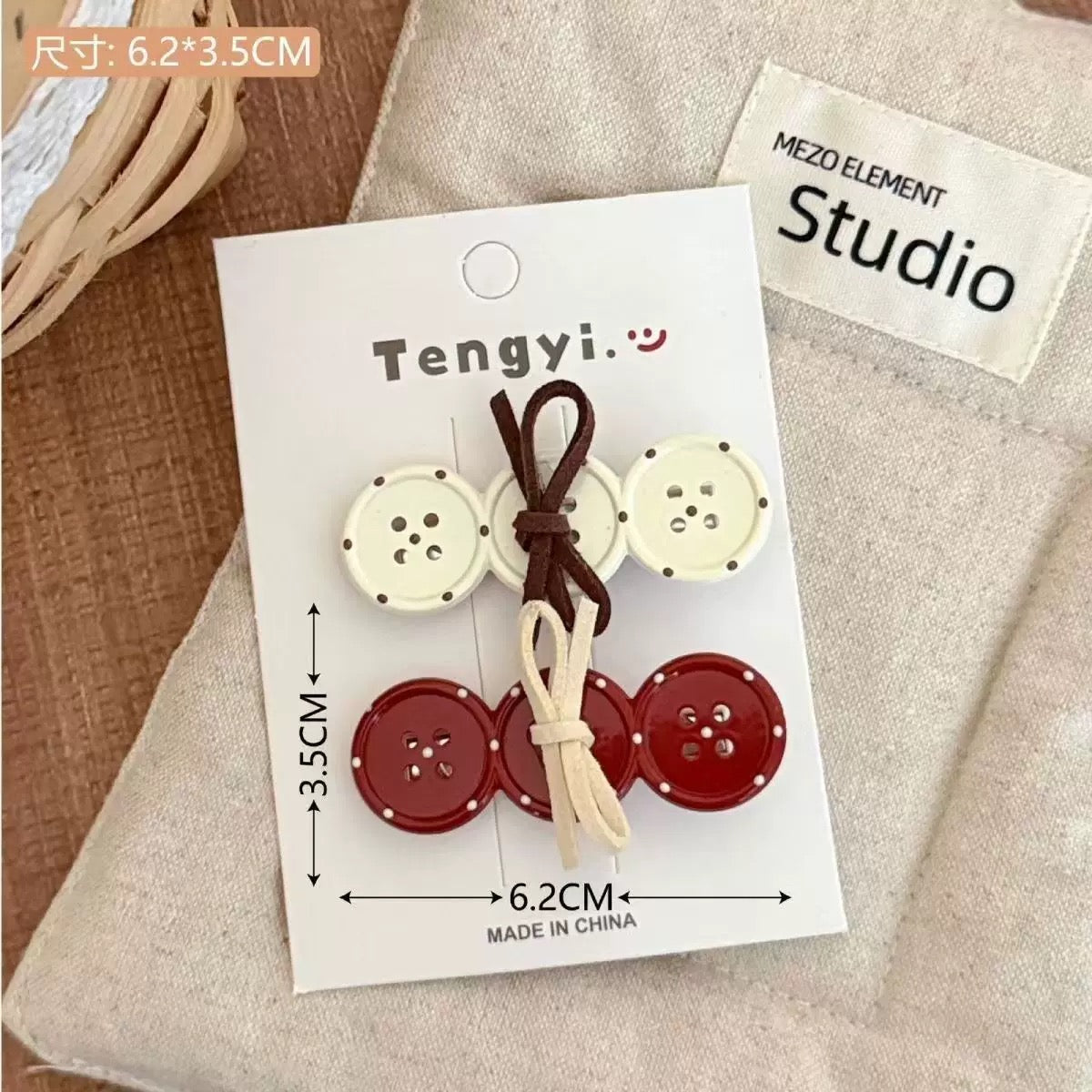 Button Babe Hair Clip - Set Of 3