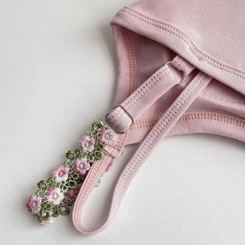 Floral Strap Built-In Bra Top