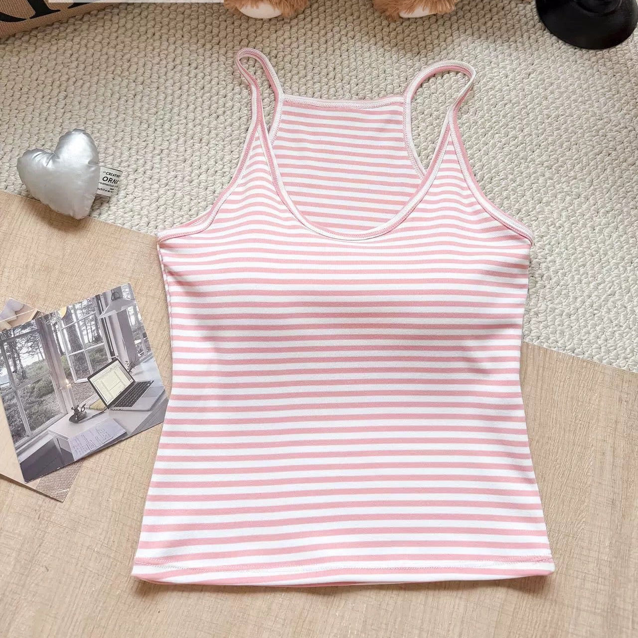 Classic Striped Built-in Bra Top
