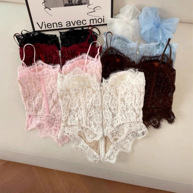 Bella Lace Built-in Bra Bustier Top