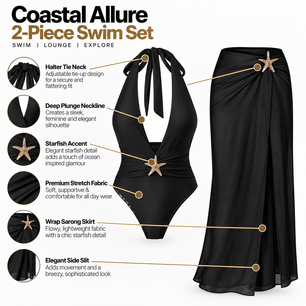 StarGaze Monokini With Skirt Set