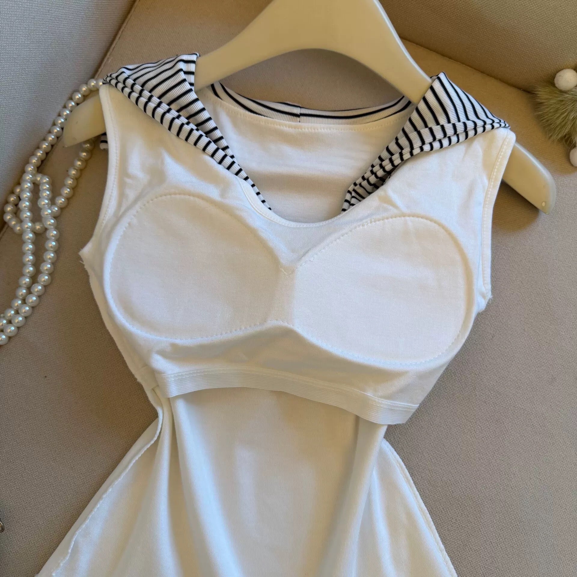 Sailor Chic Built-in Bra Top