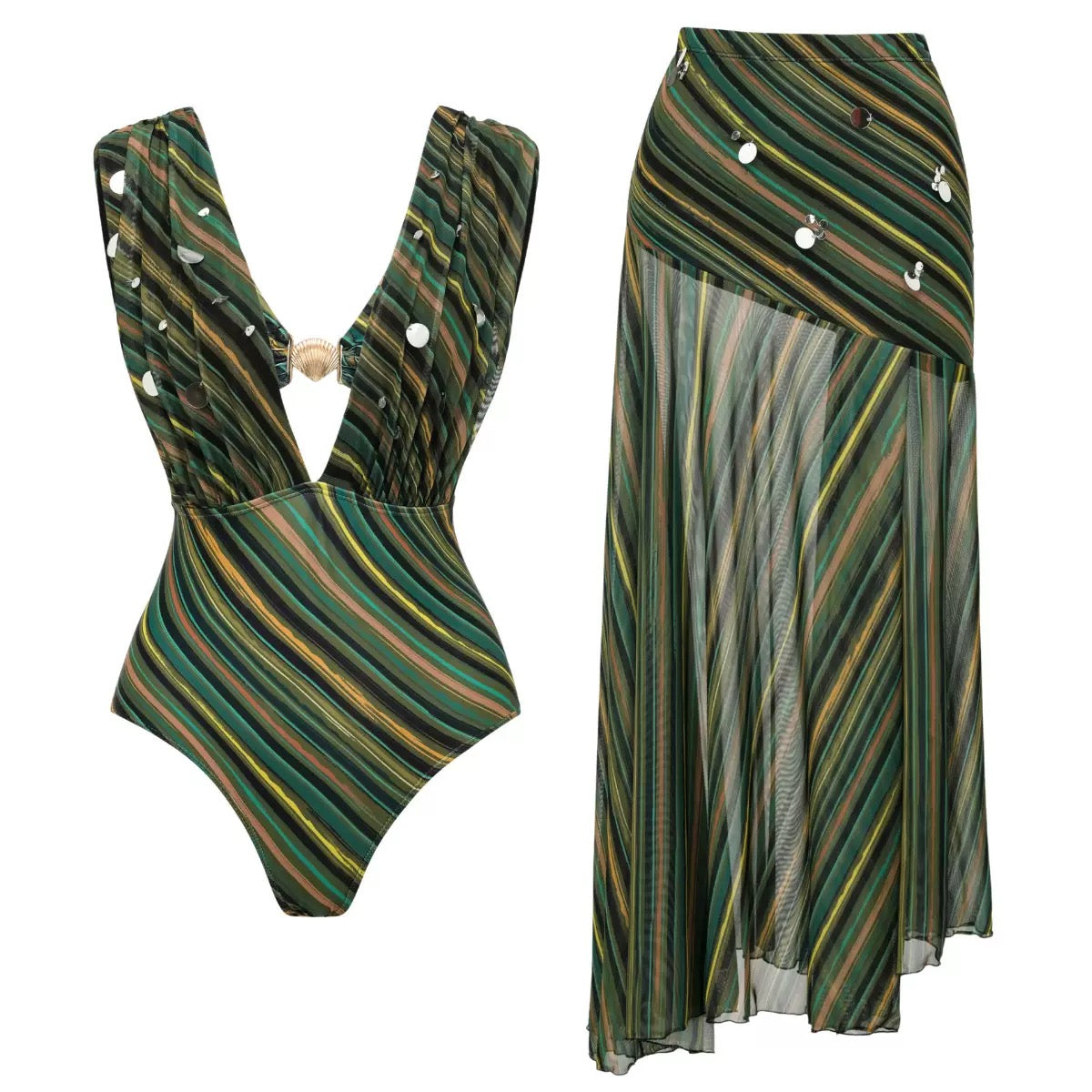 Jungle Muse Monokini With Skirt Set