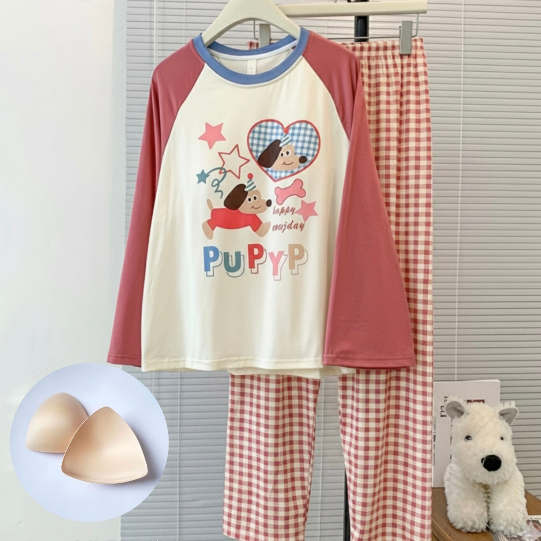 Pawberry Checks Padded Nightsuit Set