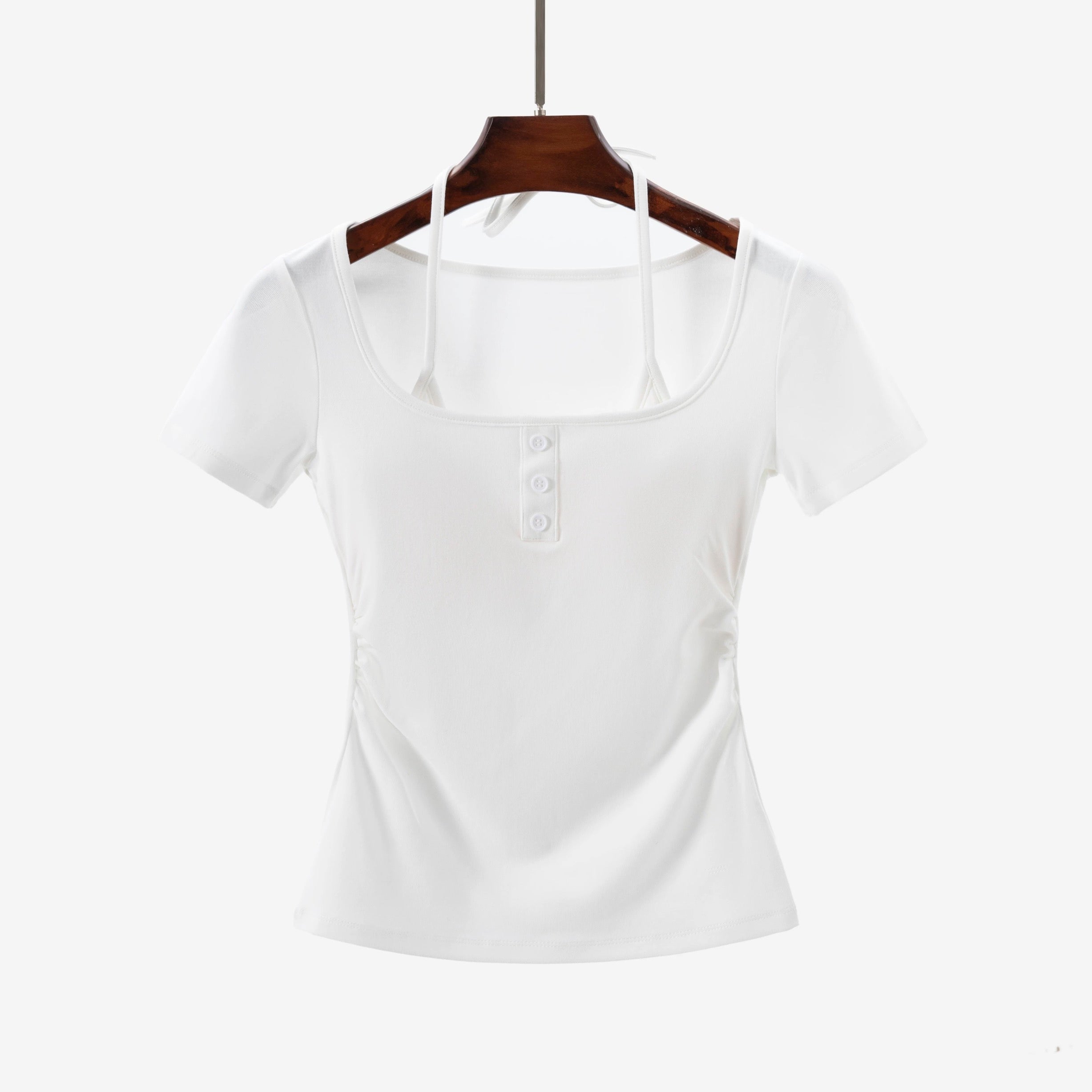 Sculpt Button Built-in Bra Top