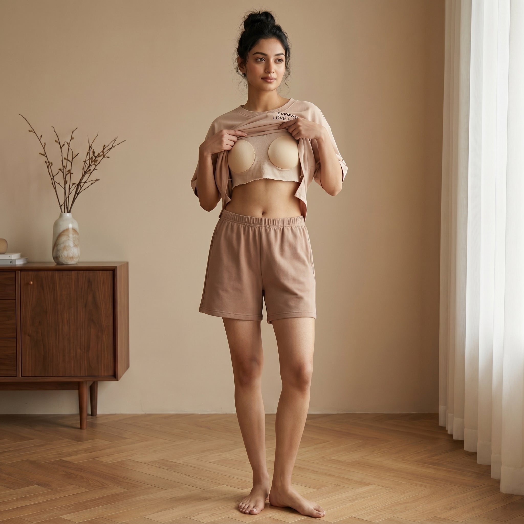 Bare Blush Comfy Padded Nightsuit Set