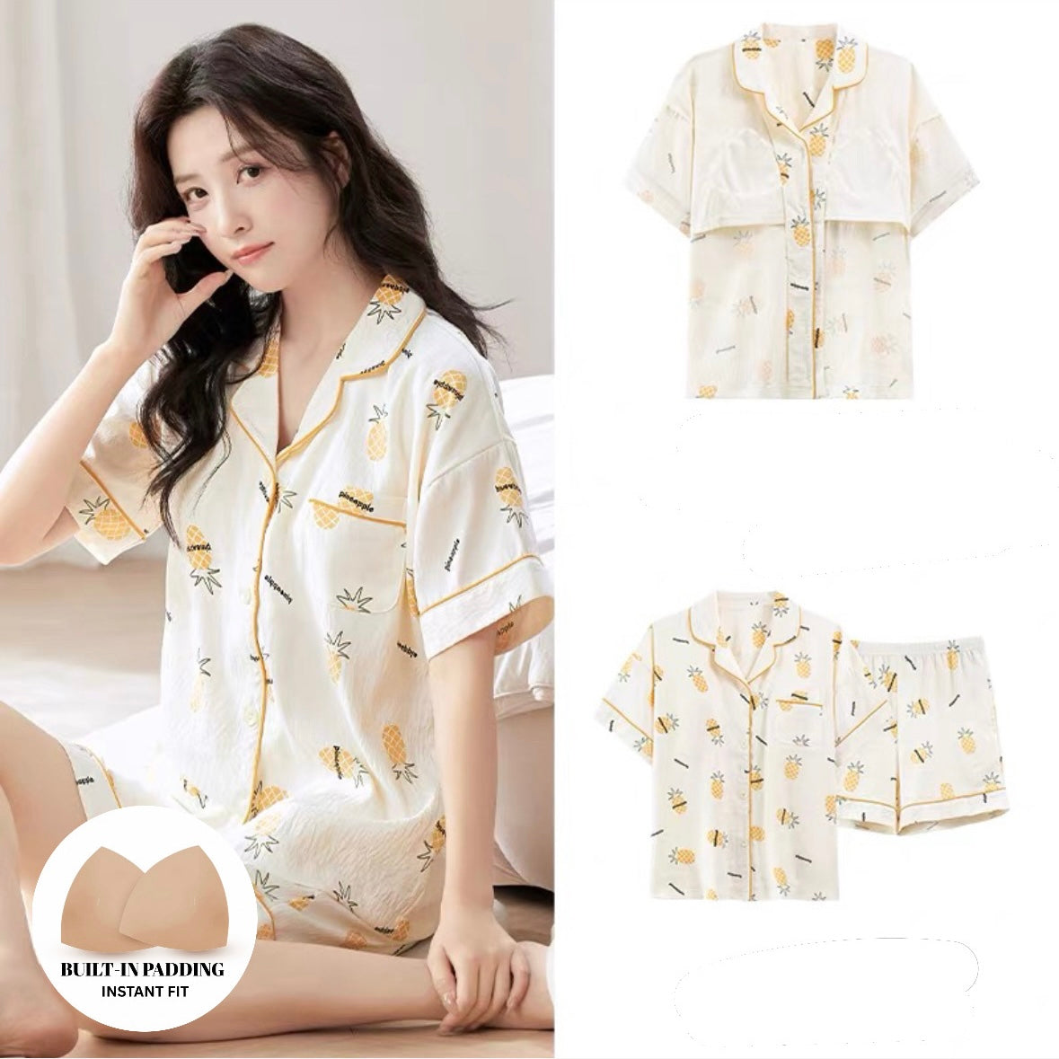 Pineapple Mood Padded Nightsuit Set