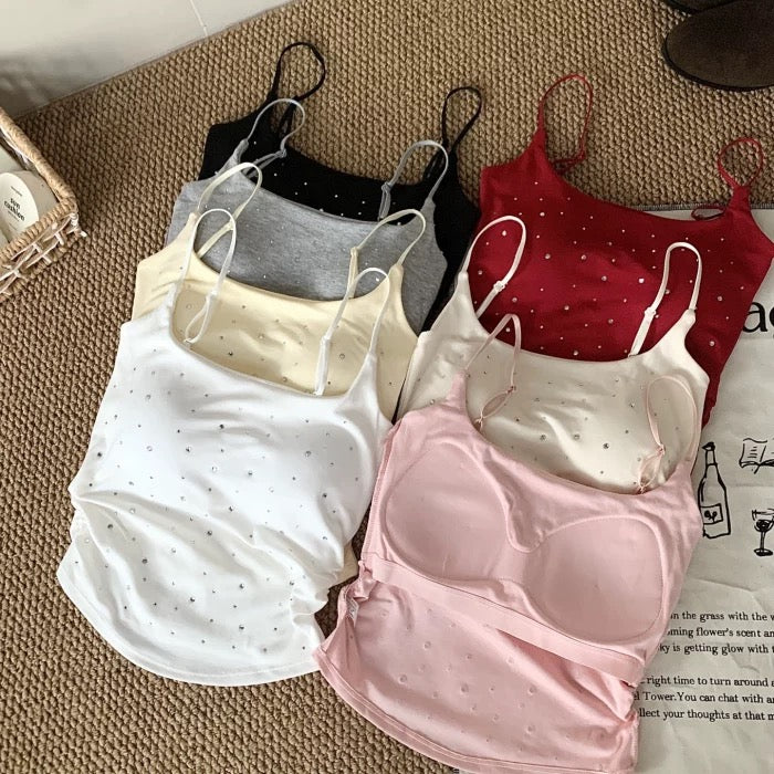 Crystalskin Built-In Bra Tank Top
