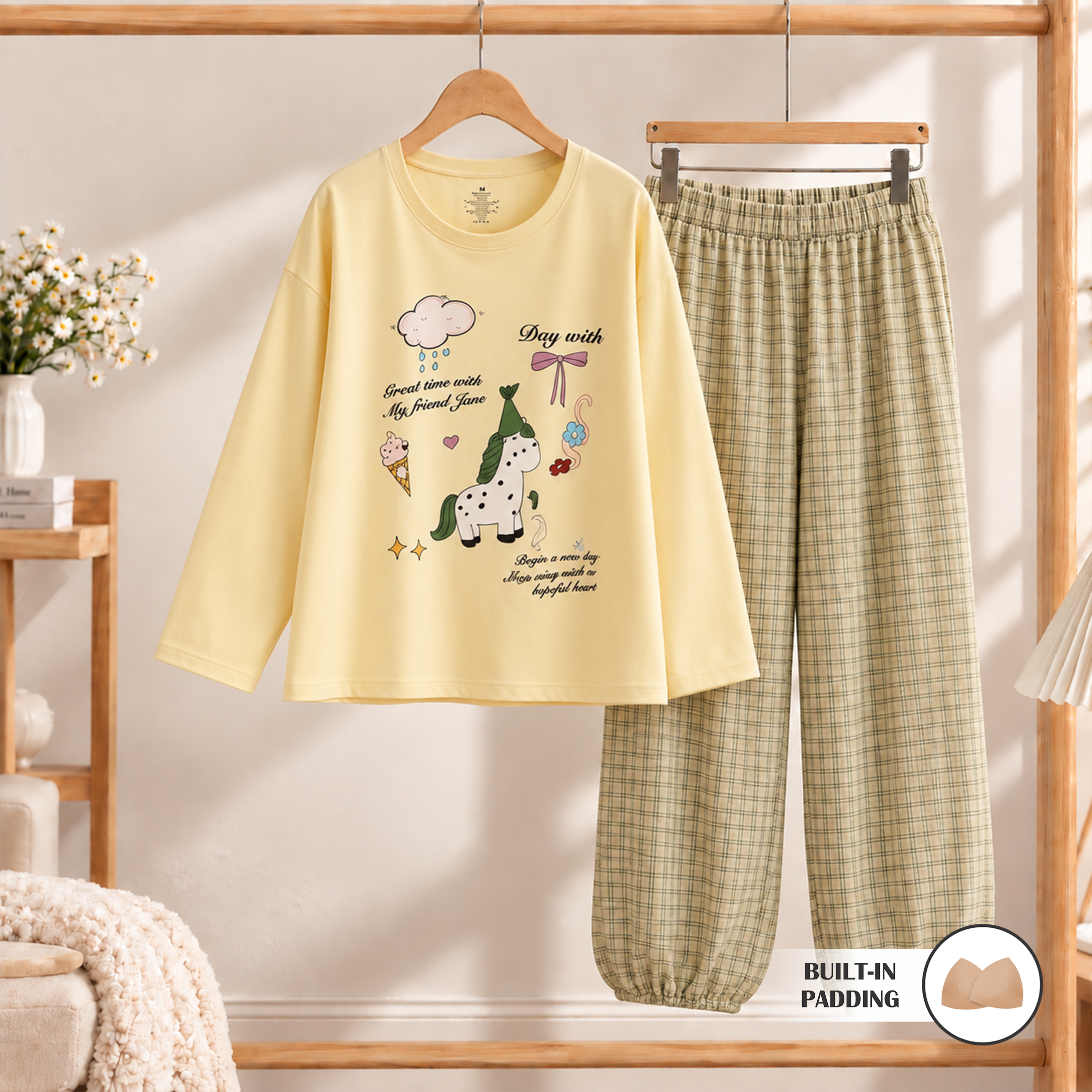 Autumn Checks Padded Nightsuit Set