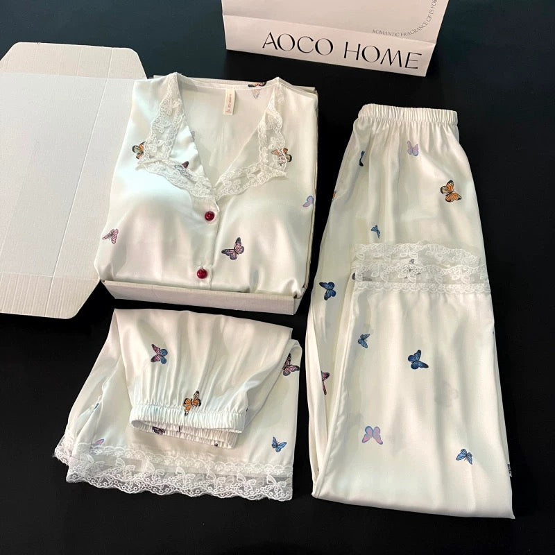 Butterfly Bliss padded Nightsuit- 3pc Set