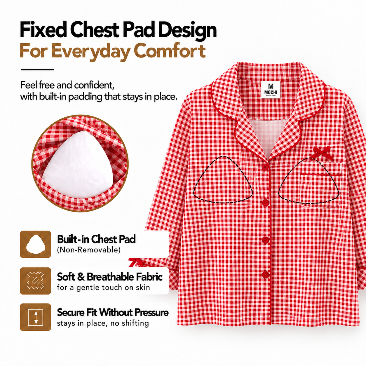Rosy Checks Padded Nightsuit Set