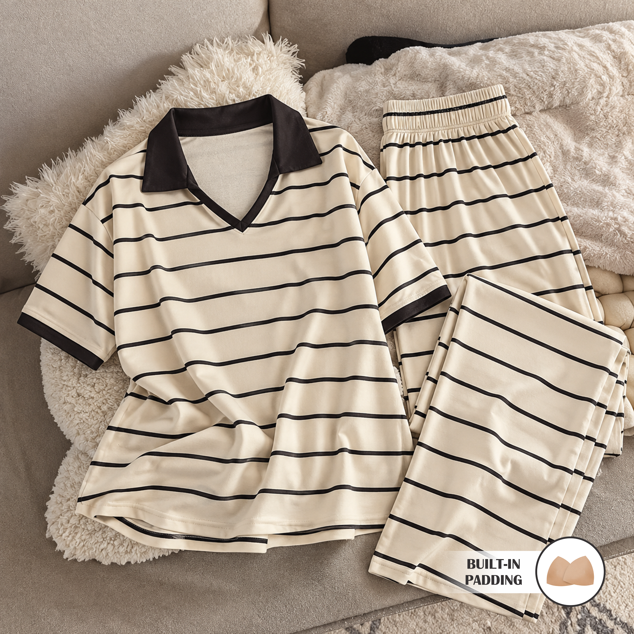 Classic Polo Stripe Padded Lounge Set