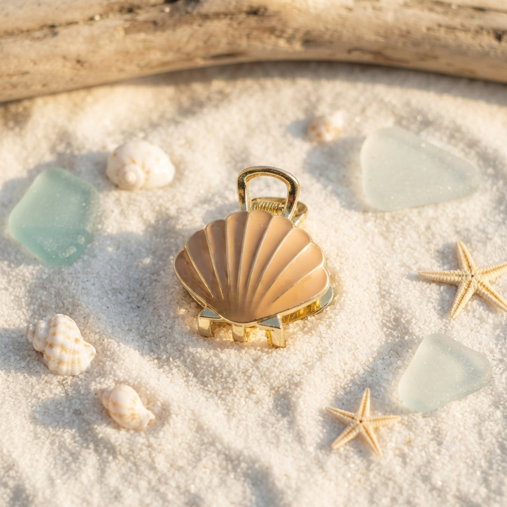 Enamel Shell Metallic Claw Clips