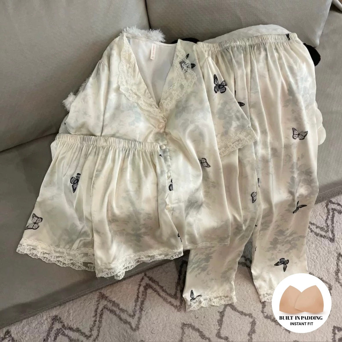Enchanted Butterfly Padded Nightsuit- 3pc Set