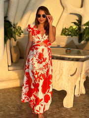 Tropical Bloom Monokini and Maxi Skirt Set