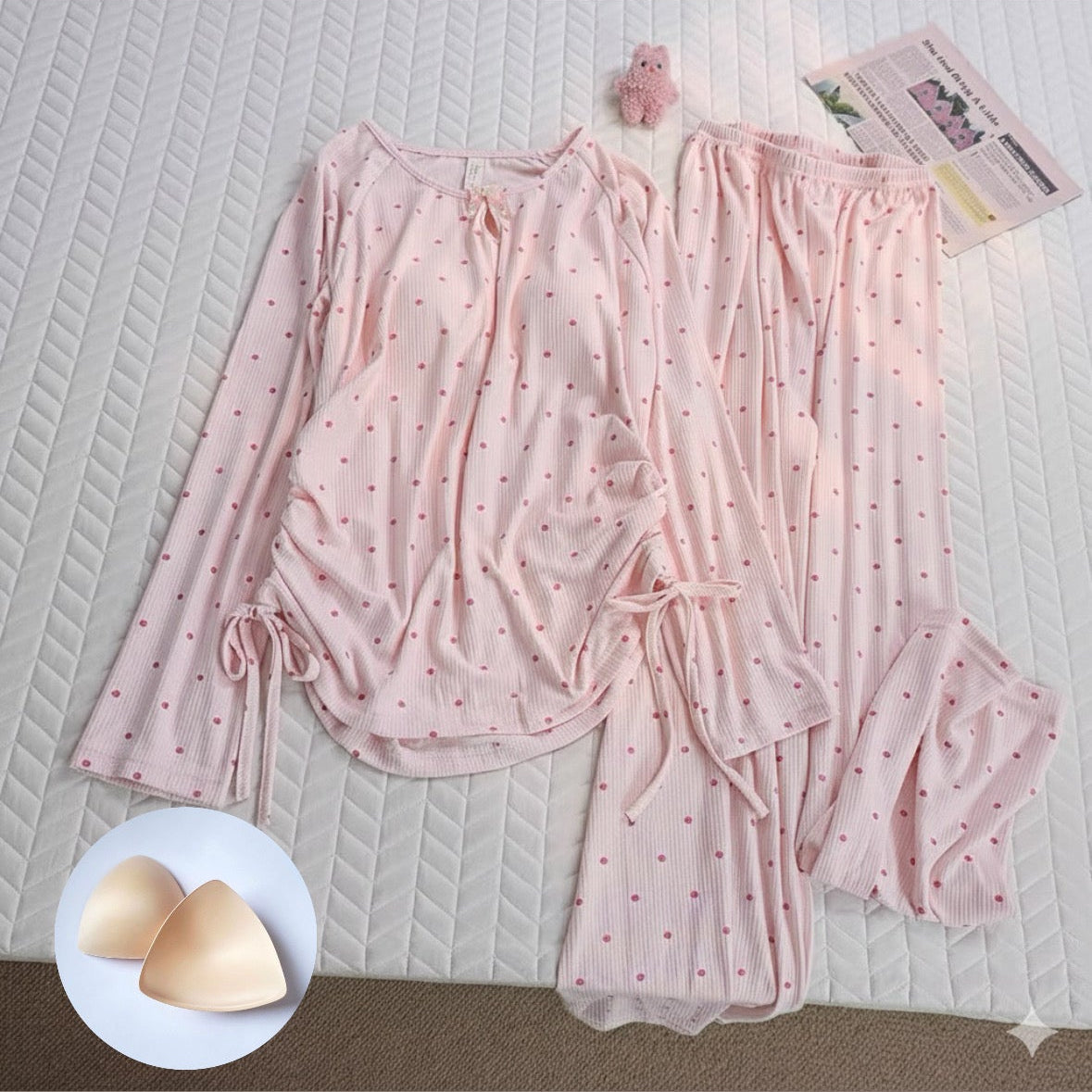Blush Dots Padded Nightsuit Set