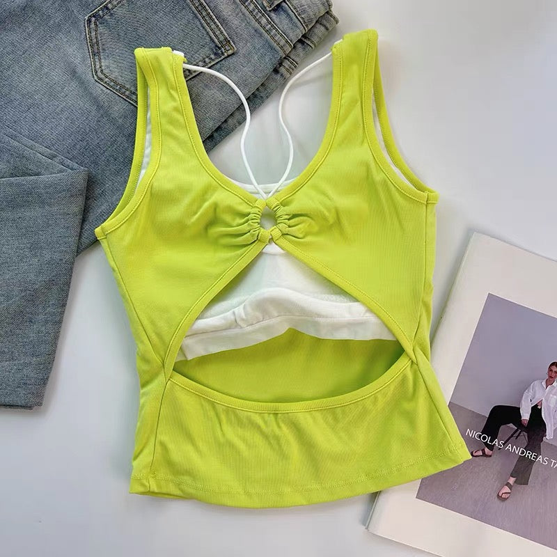 Mandala Back Ring Built-In Bra Top