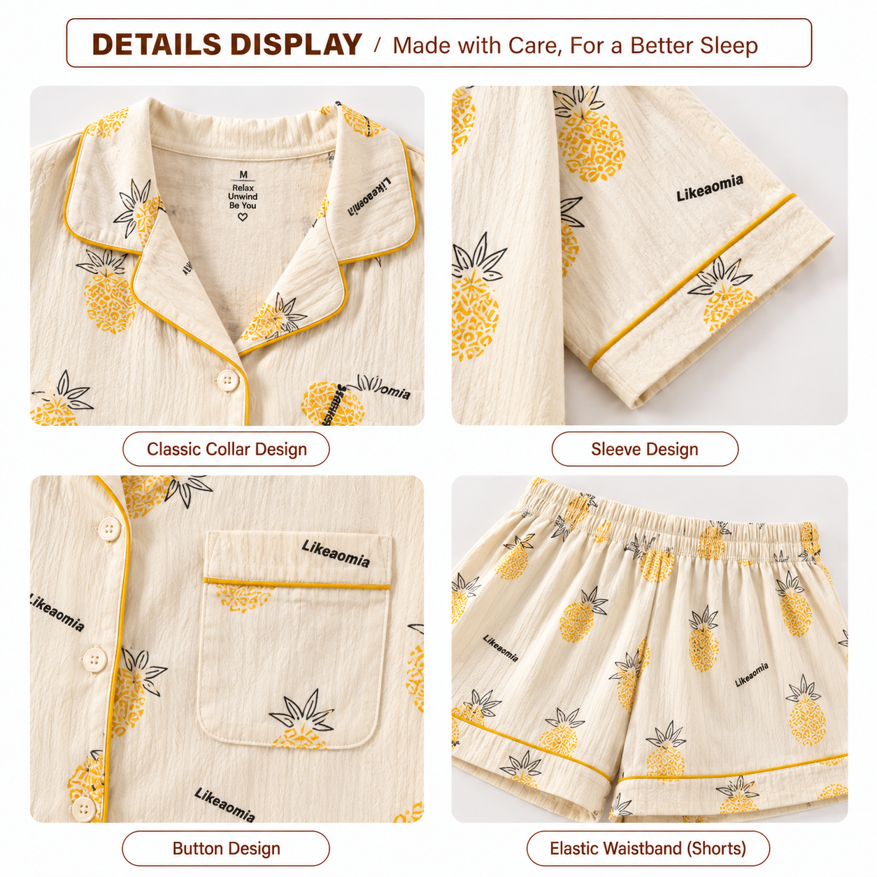 Pineapple Mood Padded Nightsuit Set
