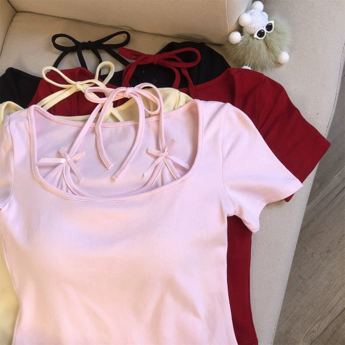 Sweetheart Bow Built-in Bra Top