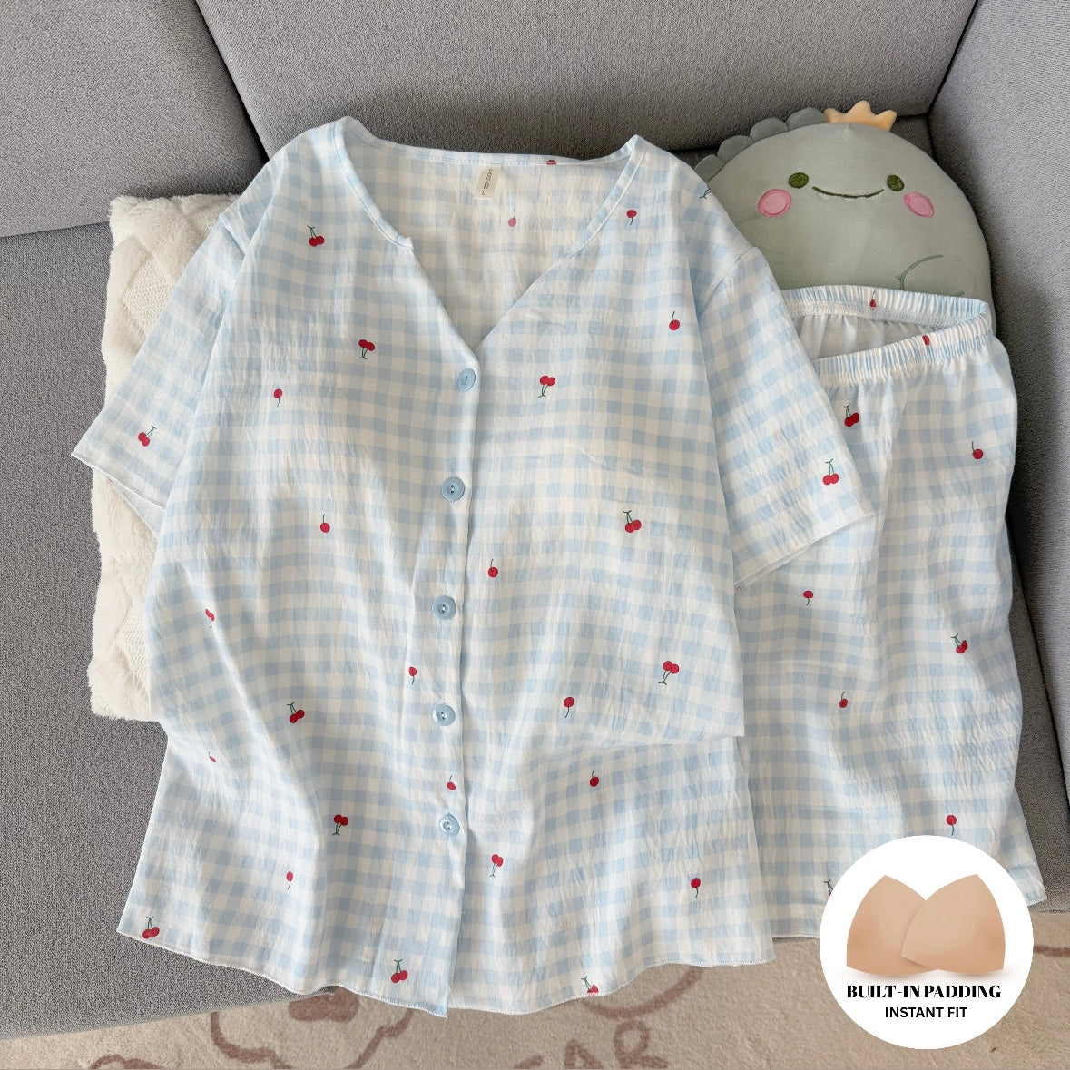 Whisper Blue Padded Nightsuit Set