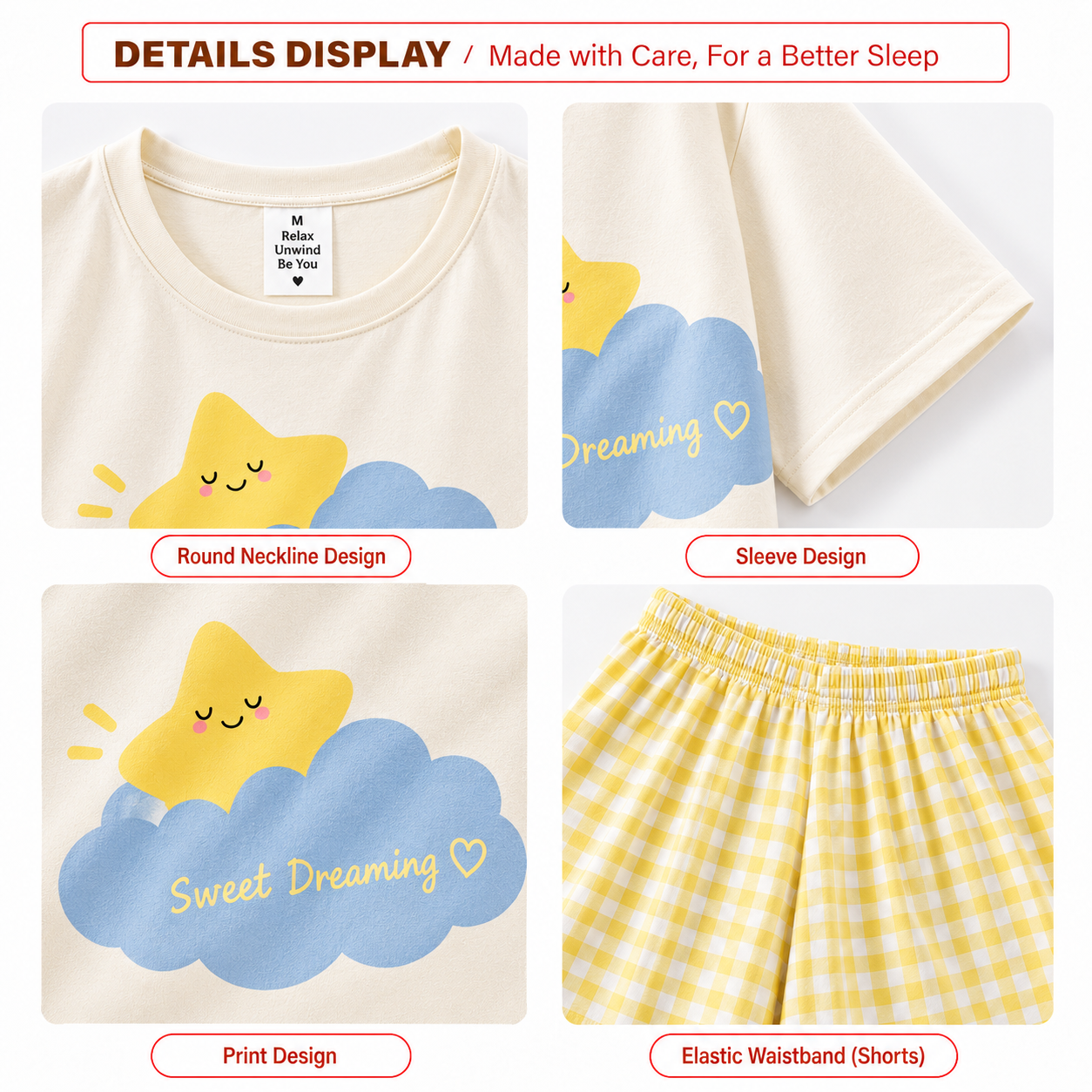 Golden Star Padded Nightsuit Set