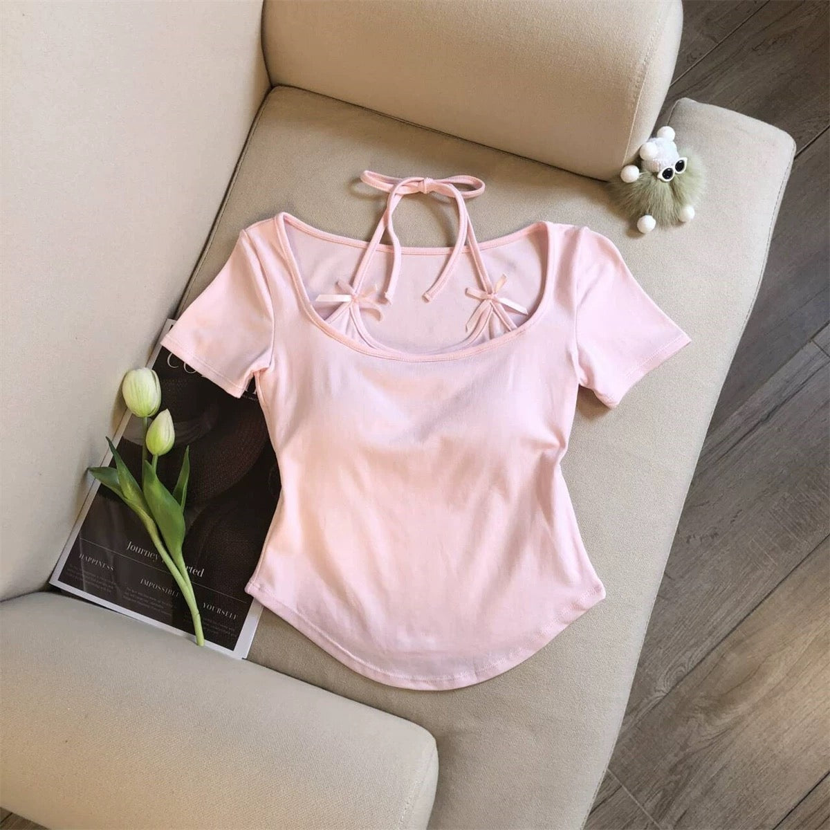Sweetheart Bow Built-in Bra Top