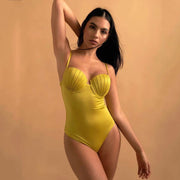 Golden Glow Structured Monokini & Dress Cover-Up Set