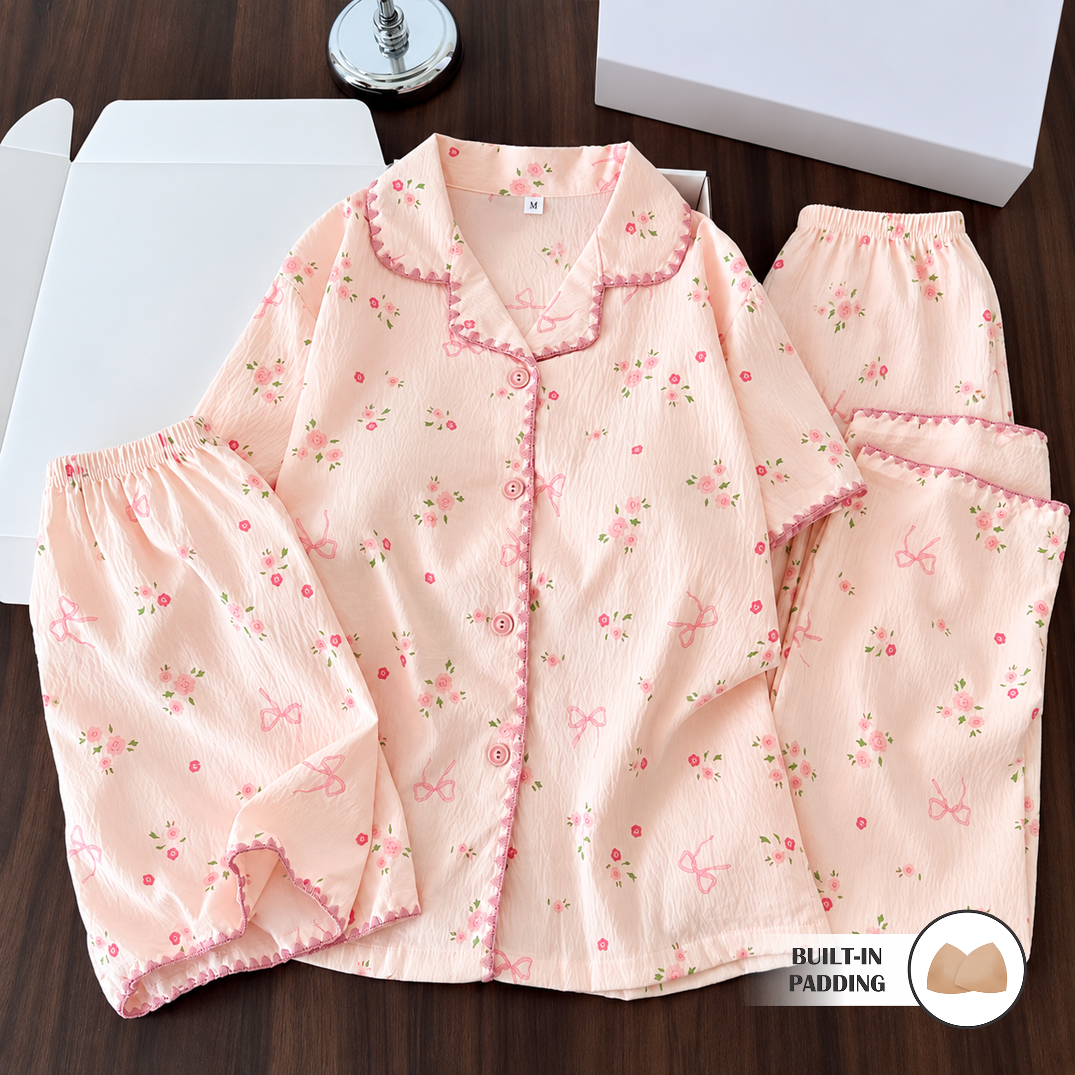 Blossom Dream Padded Nightsuit - 3pc set
