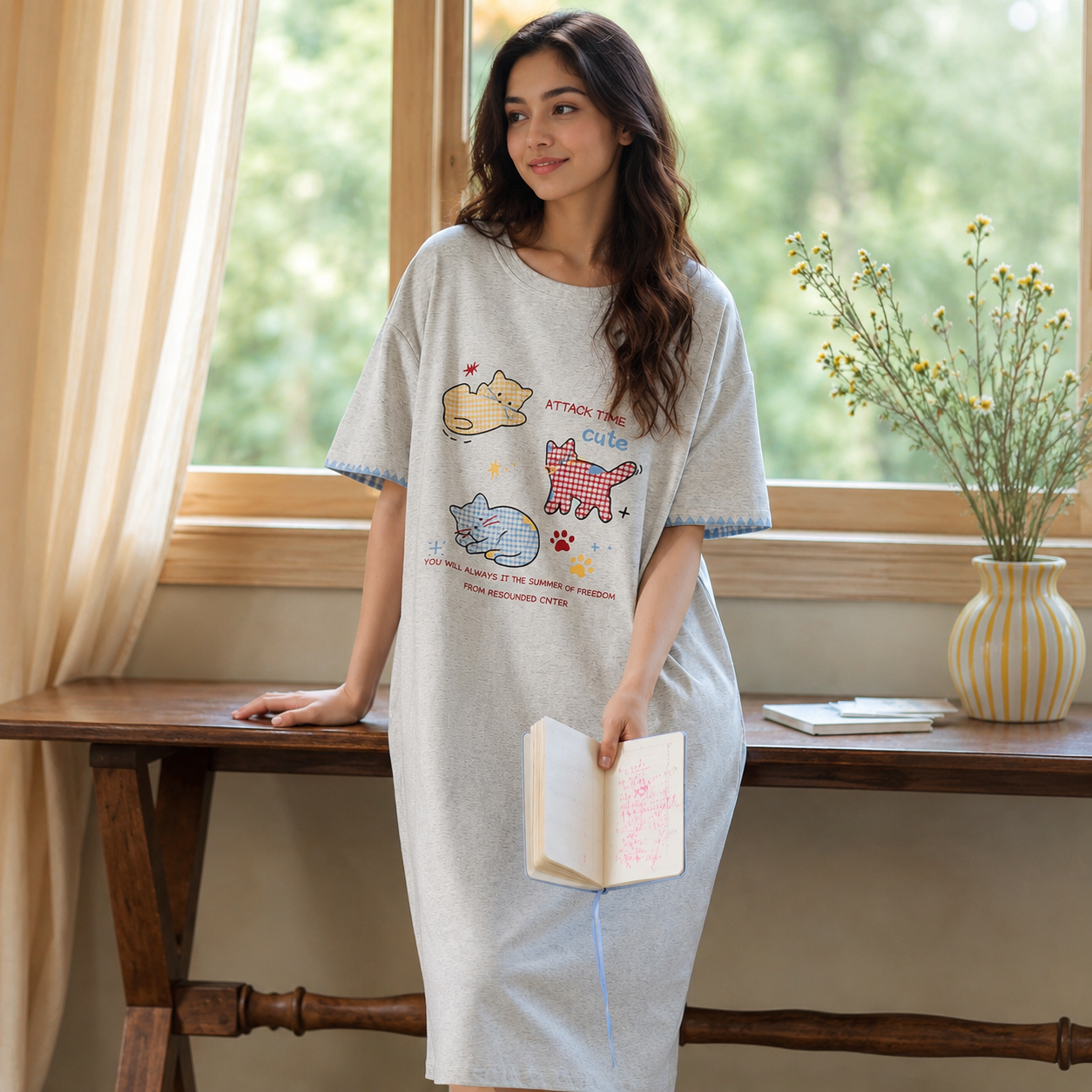 Purrfect Dreams Padded Night Dress