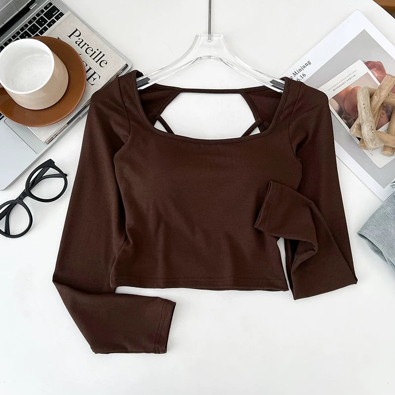 Flirty Fit Built-in Bra Full Sleeves Top