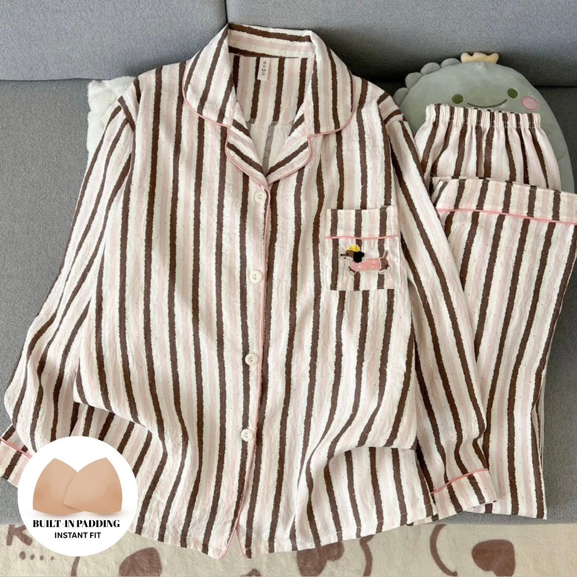 Mocha Pup Padded Nightsuit Set