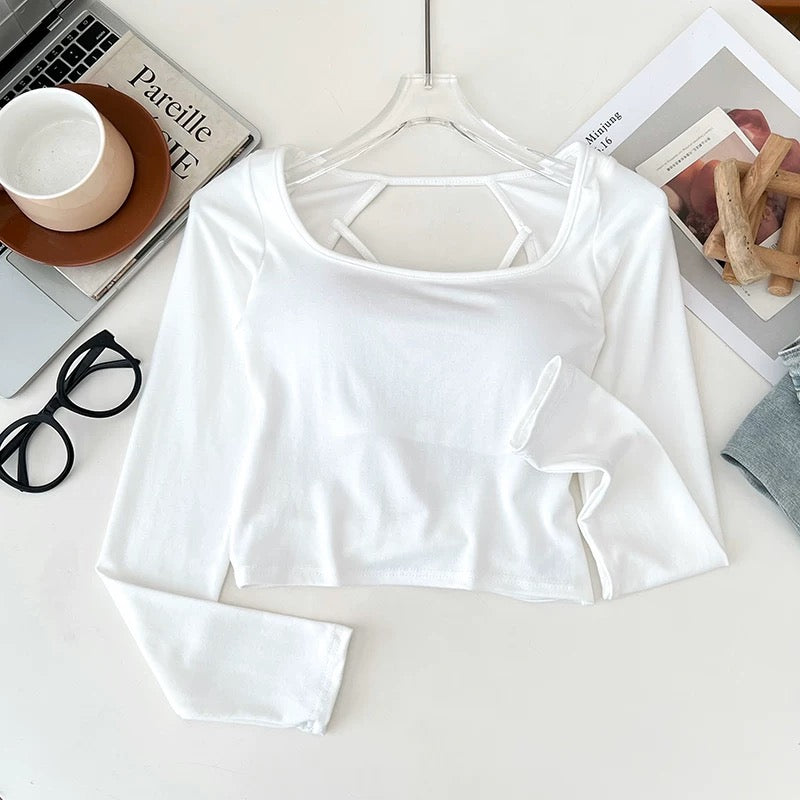 Flirty Fit Built-in Bra Full Sleeves Top