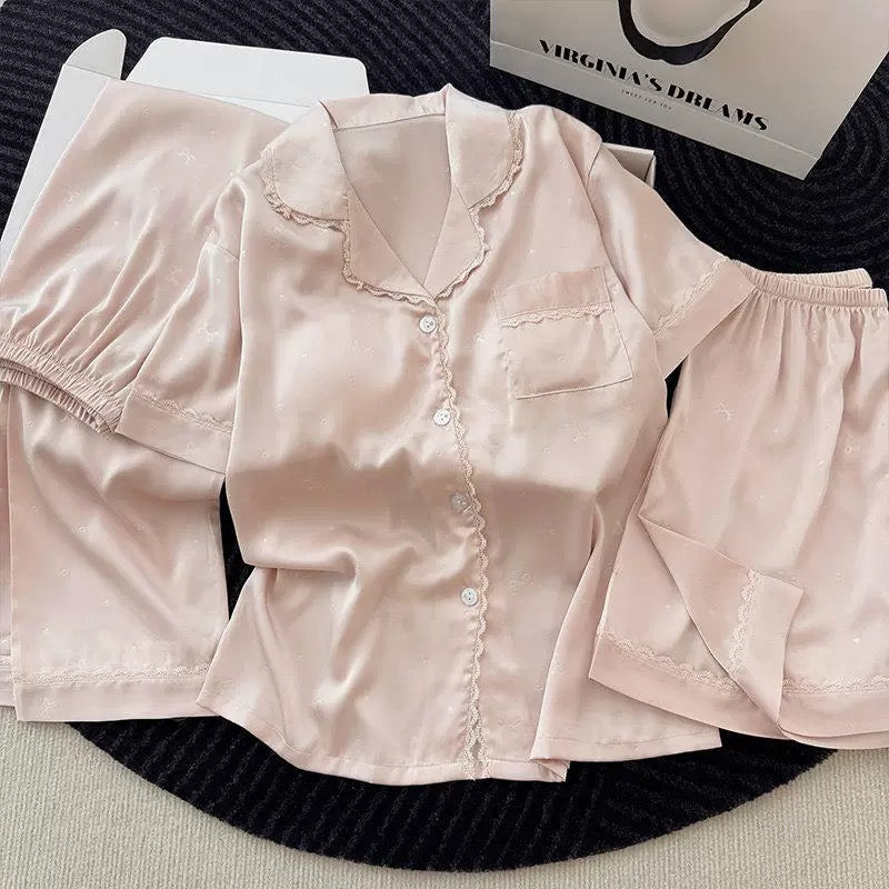 Serenade Satin Padded Nightsuit Set - 4pc Set