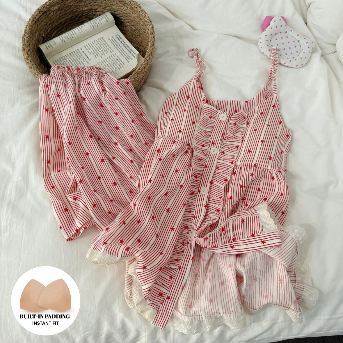 Star Candy Stripe Padded Nightsuit Set
