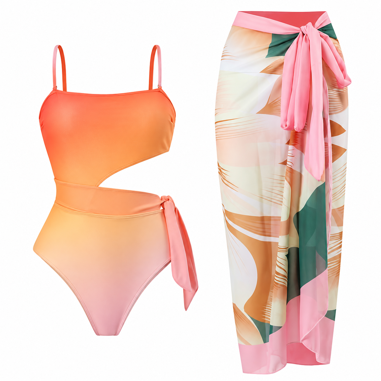 Gradient Monokini and Sarong Set