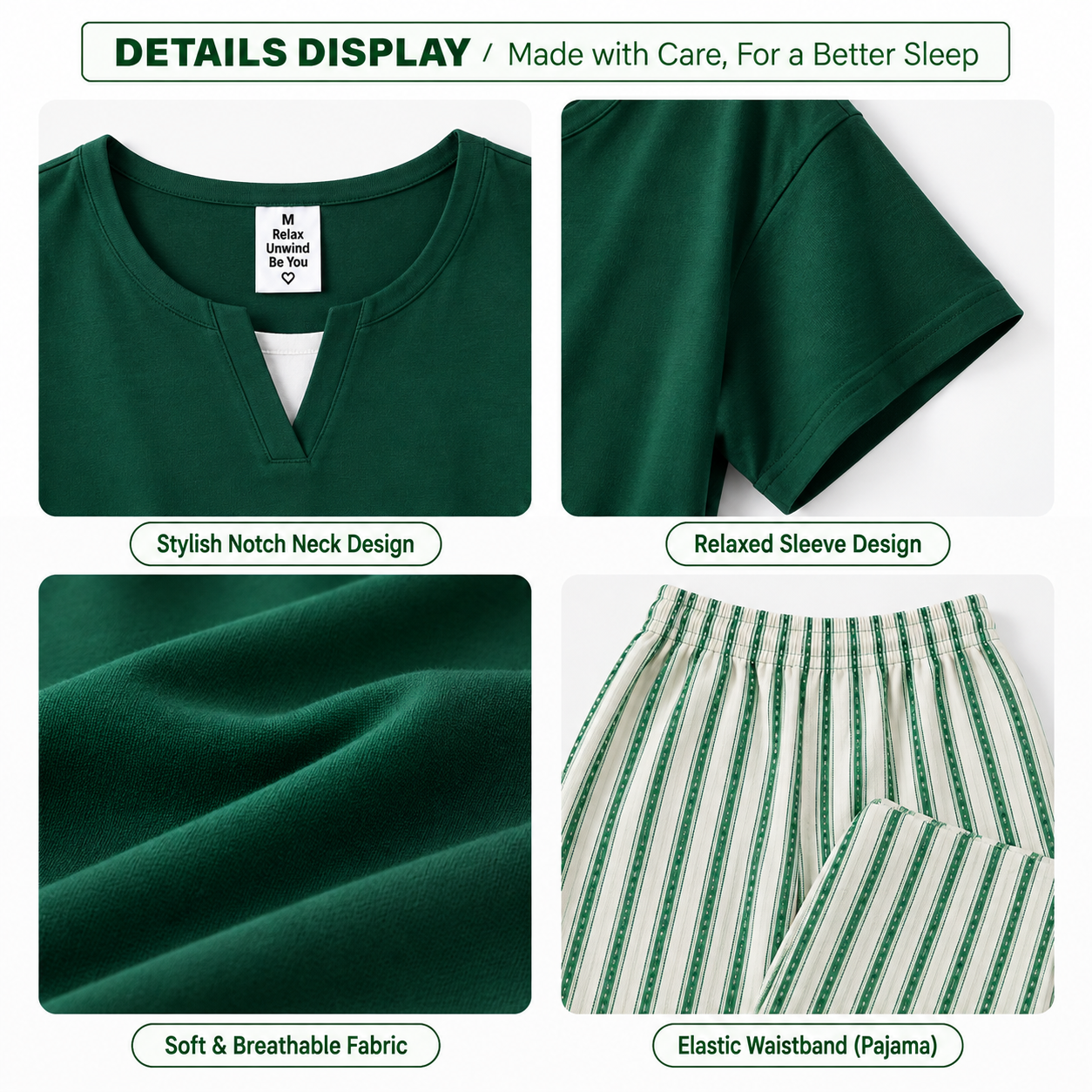 Pine Stripe Padded Nightsuit Set