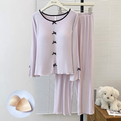 Violet Charm Padded Nightsuit Set